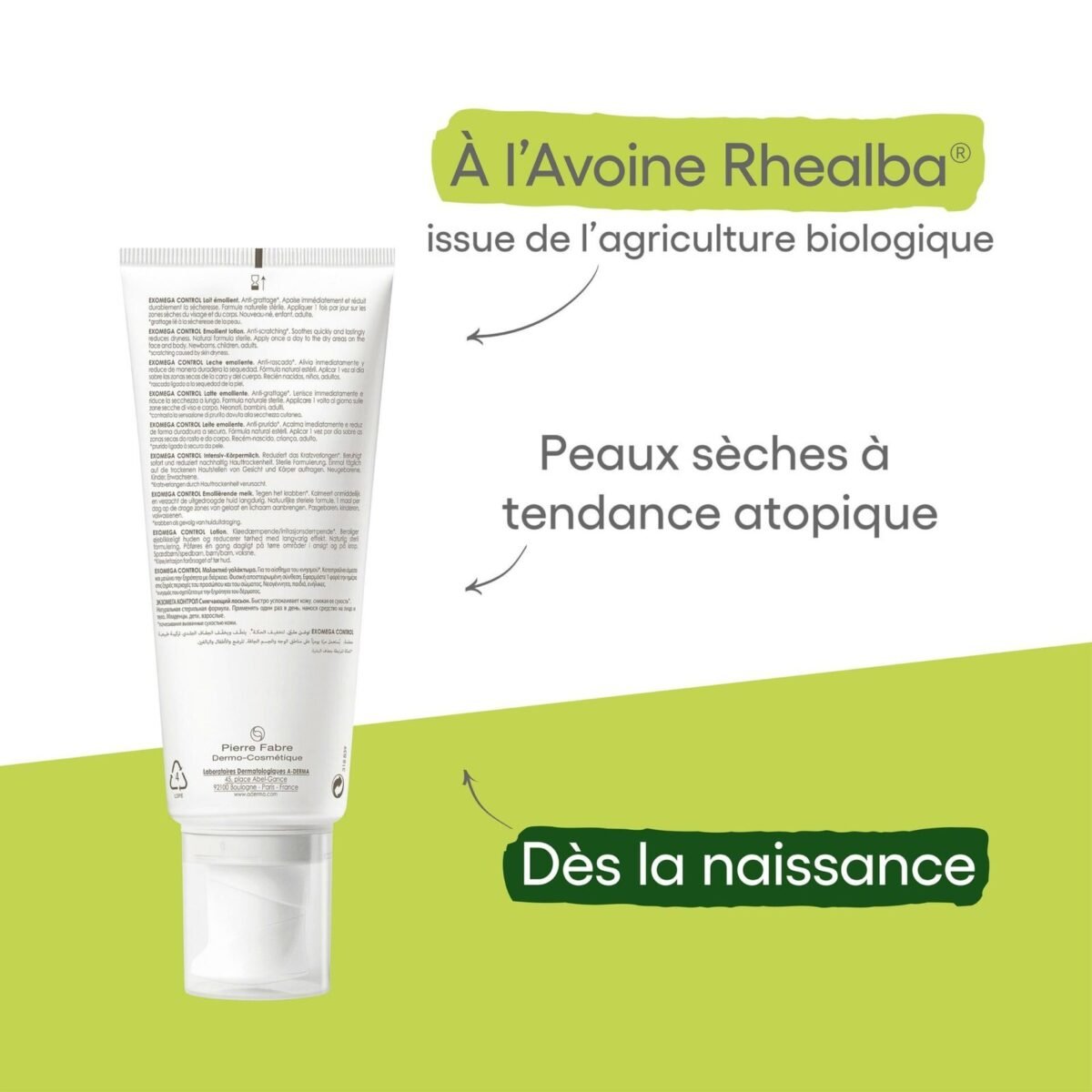 A-DERMA — EXOMEGA CONTROL LAIT ÉMOLLIENT ANTI-GRATTAGE COSMÉTIQUE STÉRILE 200 ml – Image 3