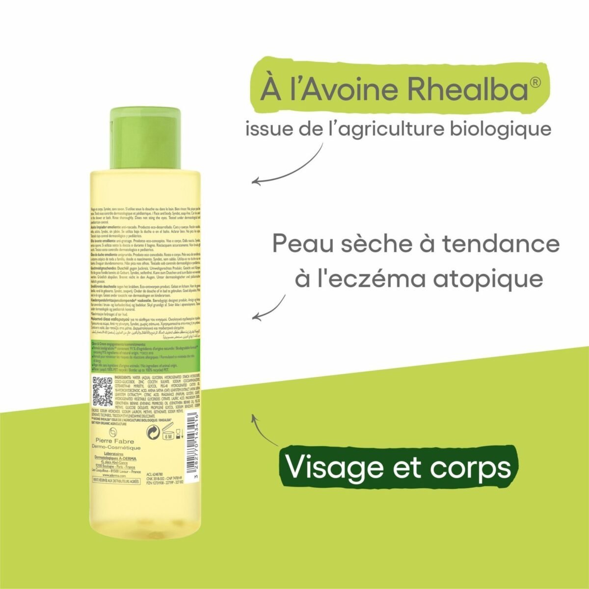 A-DERMA — EXOMEGA CONTROL HUILE LAVANTE ÉMOLLIENT ANTI-GRATTAGE 200 ml – Image 3