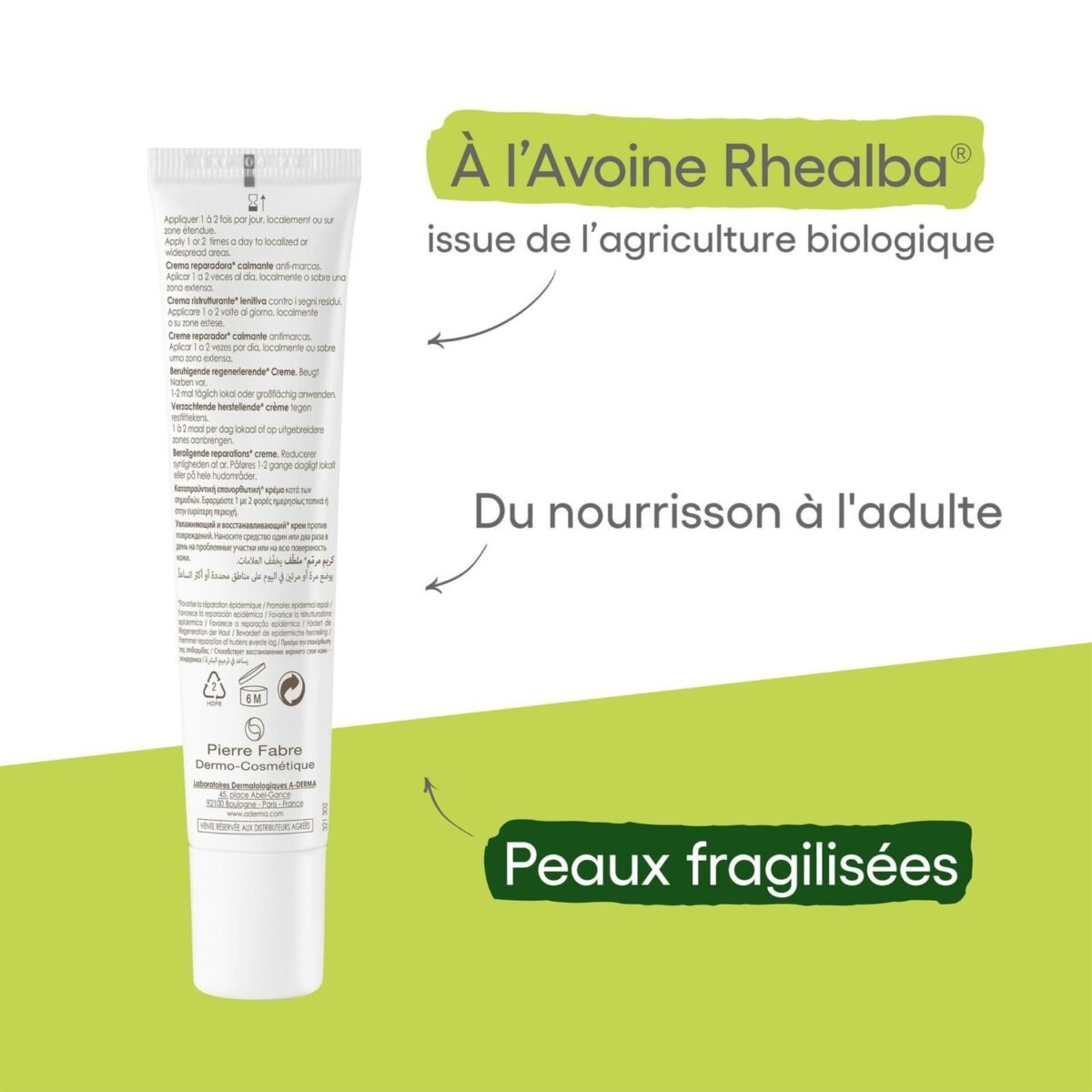 A-DERMA – EPITHELIALE A. H. ULTRA CRÈME RÉPARATRICE APAISANTE — Crème réparatrice — EPITHELIALE A.H ULTRA 40 ml – Image 2