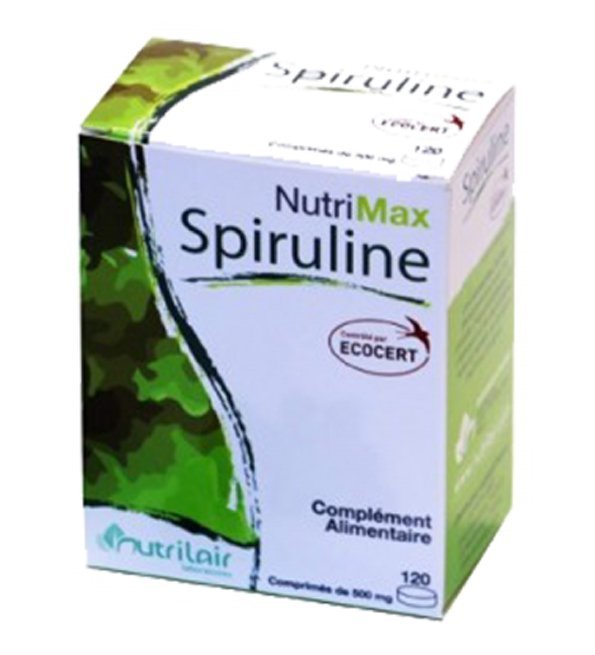 6111251850031-1.jpg Nutrimax Spiruline Bio – 120 Comprimés – Image 1