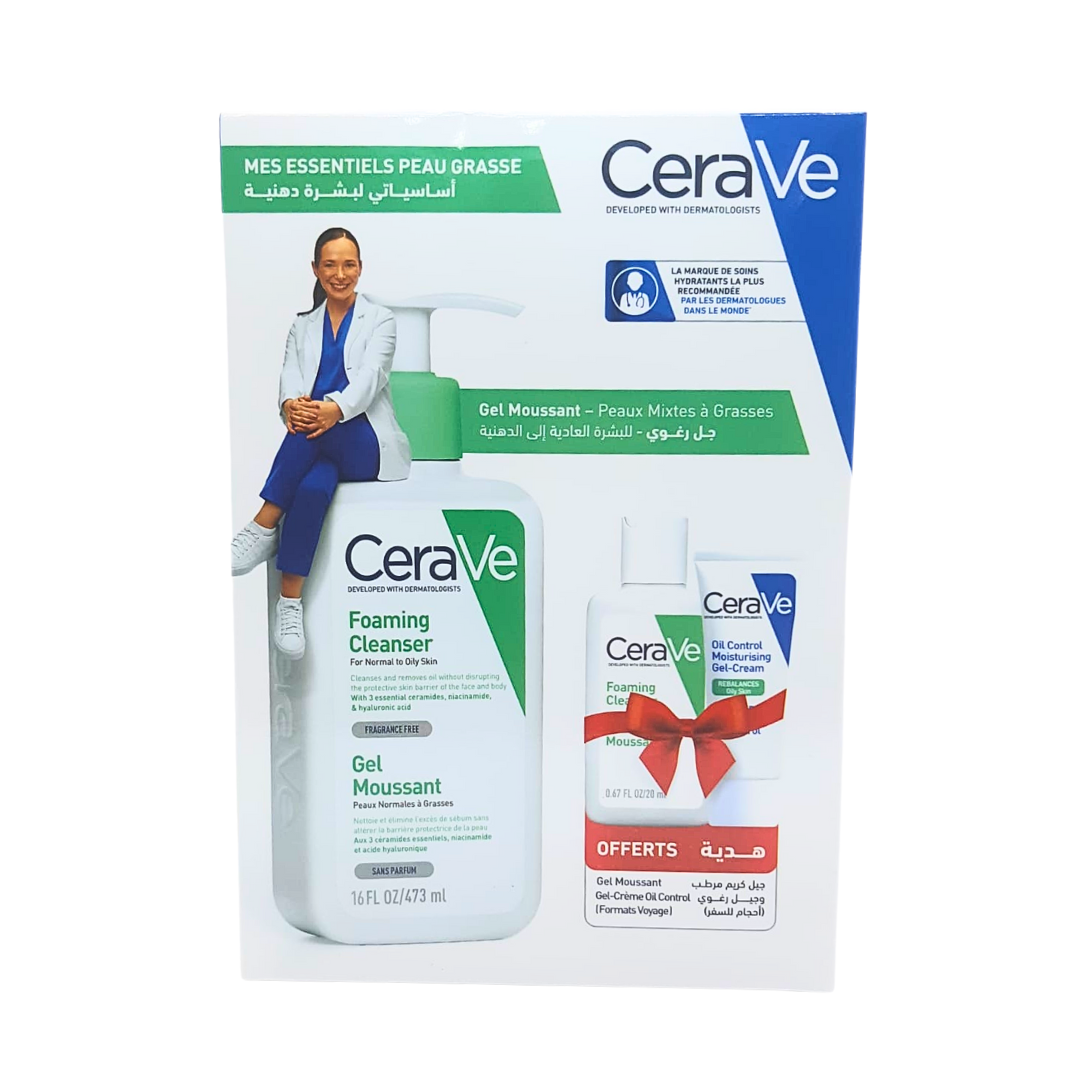 Cerave-Gel-Moussant-Peaux-Normales-a-Grasses-473ml-Gel-Creme-Gel-Moussant-Mini-Formats-Offerts.png Cerave Gel Moussant Peaux Normales a Grasses 473ml + Gel Creme & Gel Moussant Mini Formats Offerts – Image 1