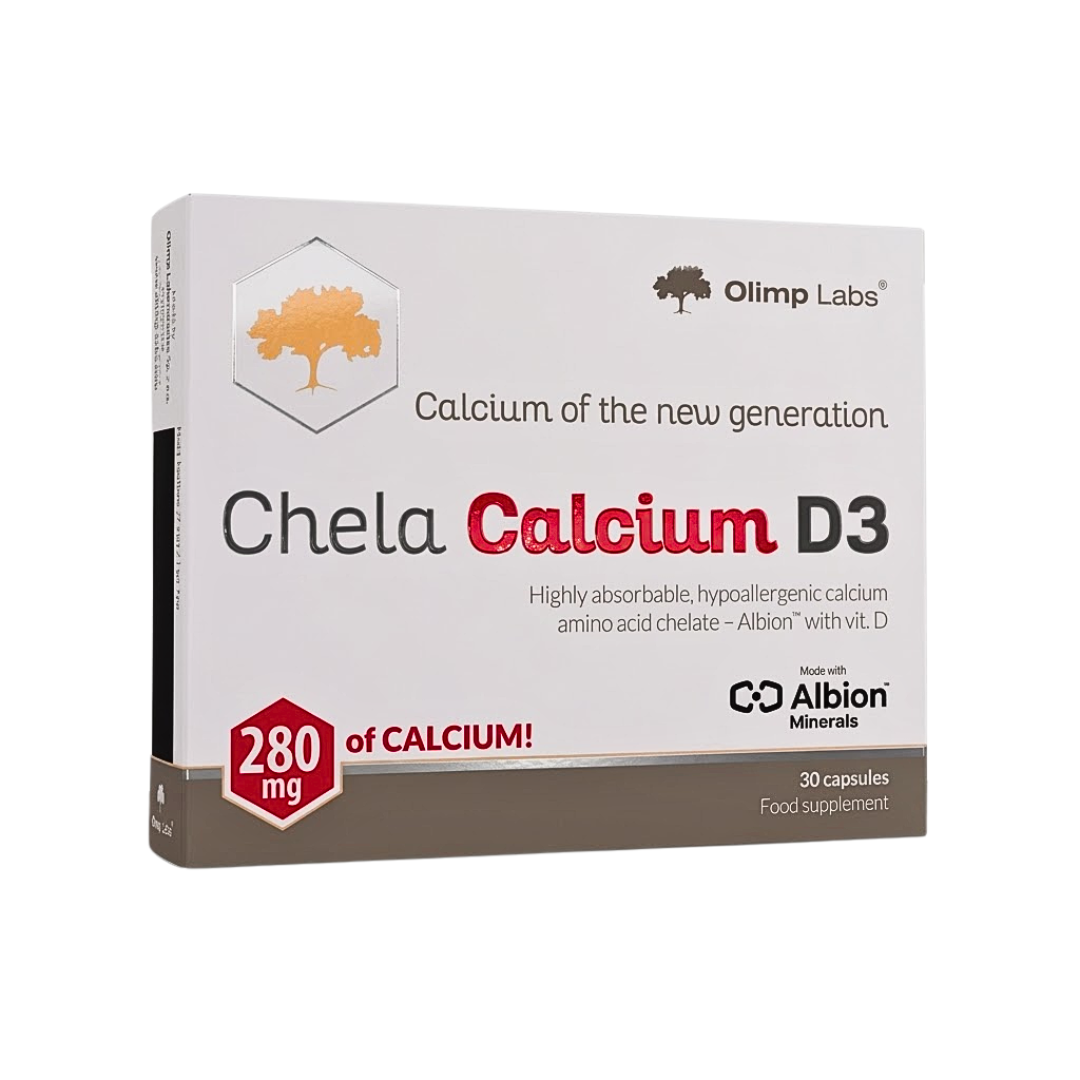 Chela-Calcium-D3-280mg-30cps.png OLIMP LABS CHELA CALCIUM D3 280 MG DE CALCIUM 30 CAPSULES – Image 1