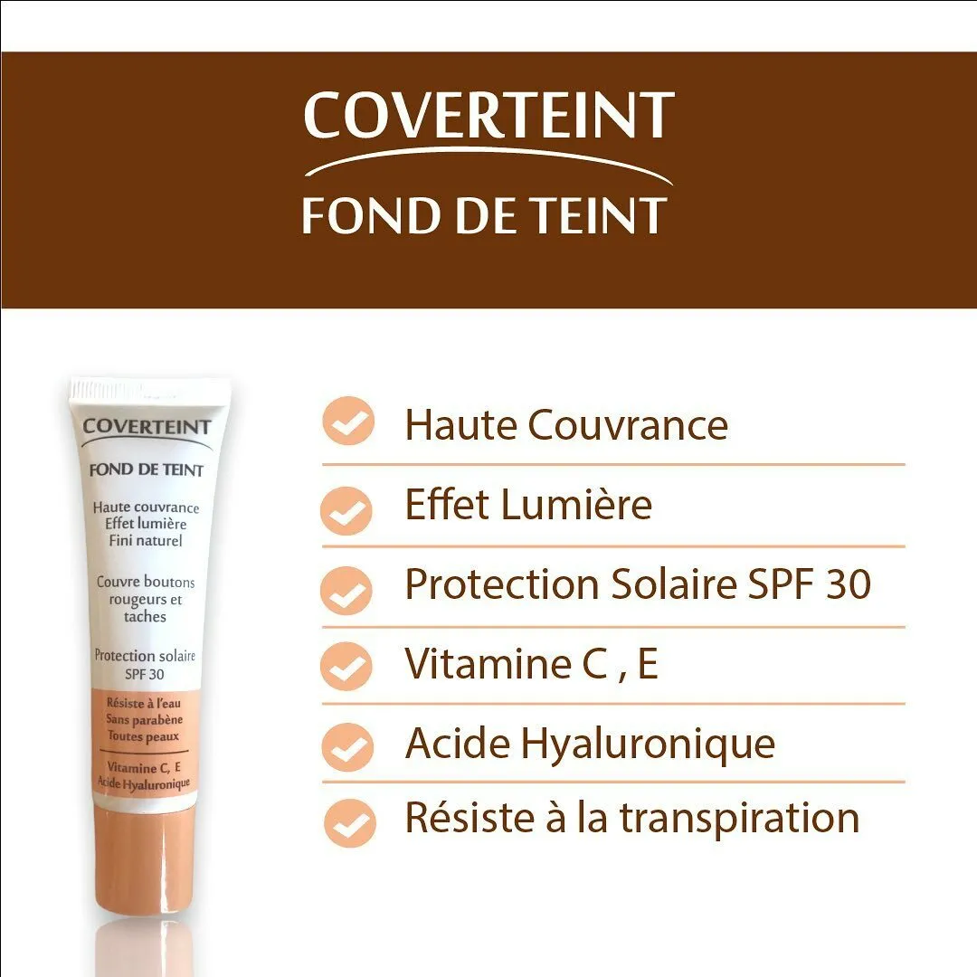 Coverteint-fond-de-teint-N°10-blanc-rose-spf30-30ml-1.png Coverteint Fond de Teint N°13 Beige Rose Spf30 30ml – Image 1