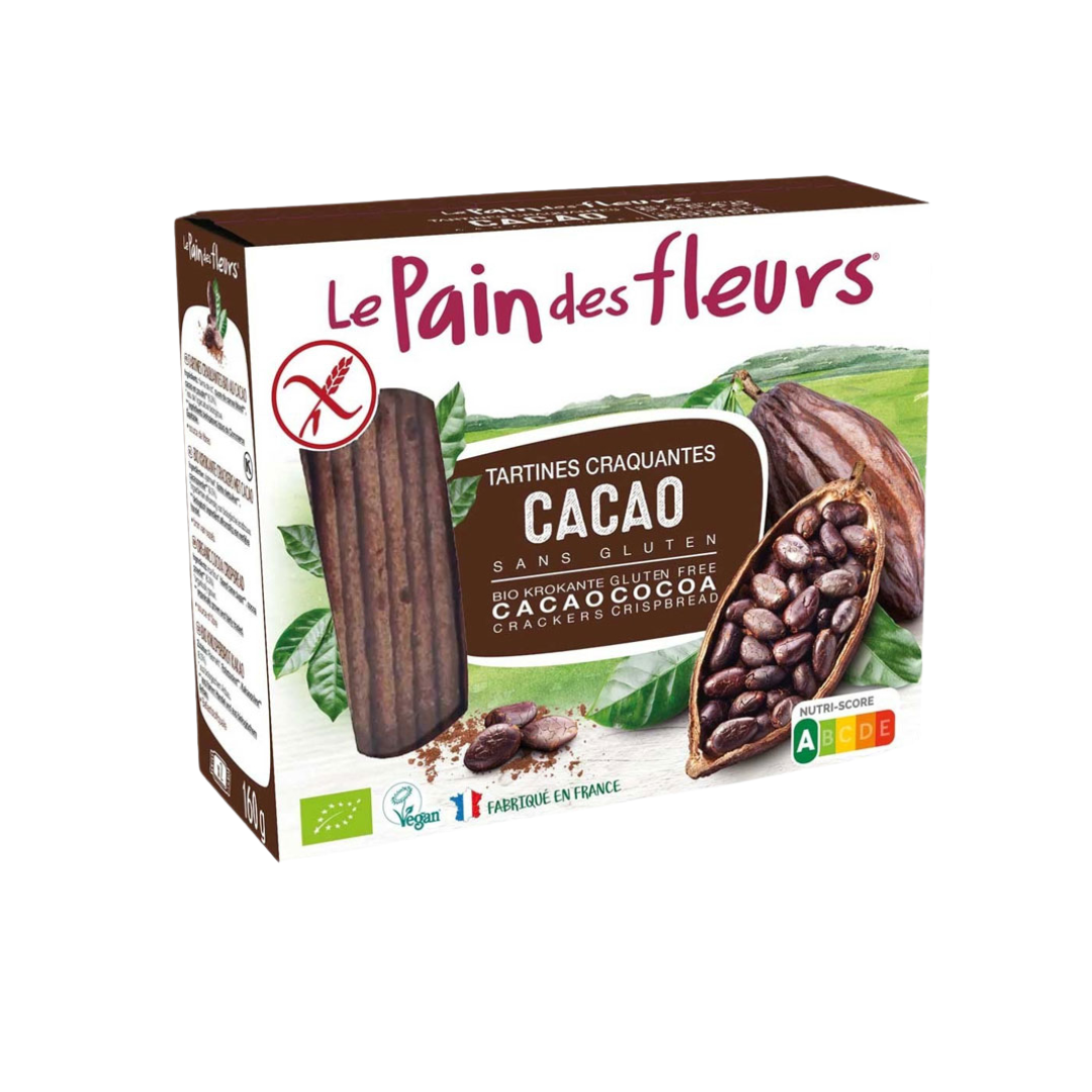 Design-sans-titre-15.png LE PAIN DES FLEURS Tartines craquantes au cacao sans gluten 150G – Image 1