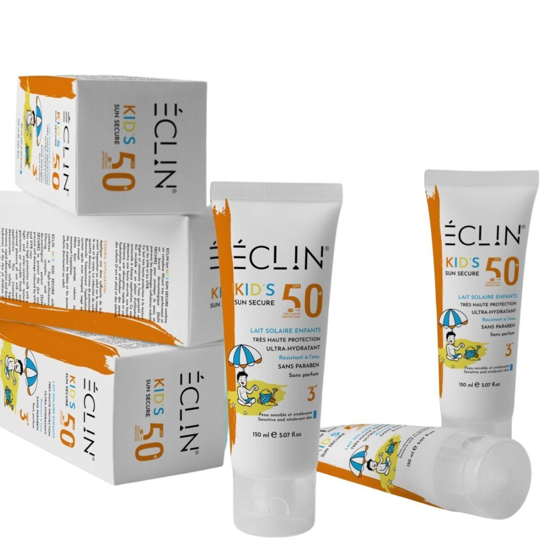 Eclin-Lait-solaire-kids-spf50-3ans-150ml.jpg Eclin Lait solaire kids spf50+ +3ans 150ml – Image 1