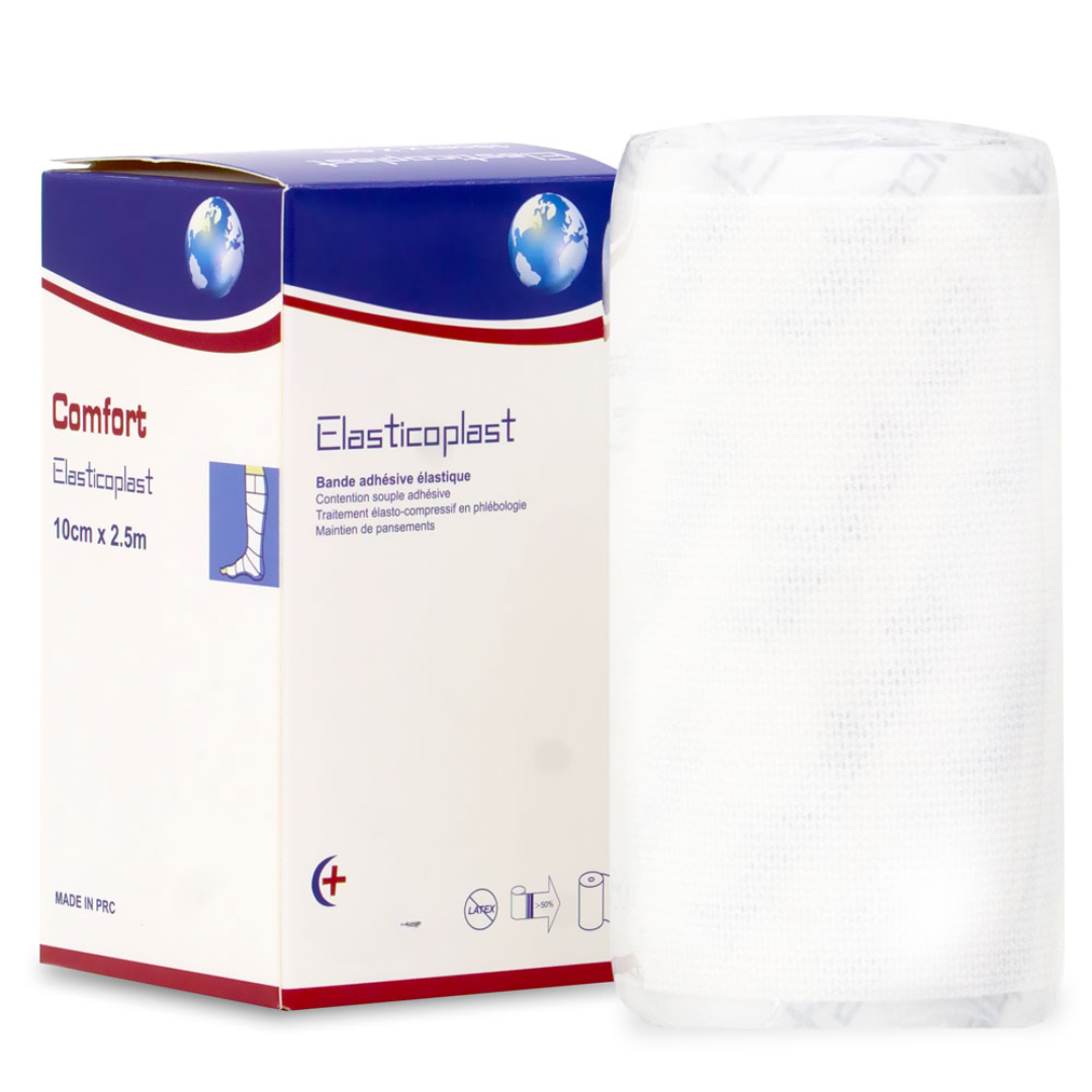 Elasticoplast-bande-adhesif-elastique-8cm2.5m-1.png Comfort Elasticoplast Bande Adhesif 8cm X 2.5m – Image 1