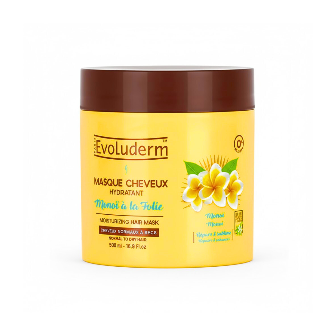 Evoluderm-Masque-Cheveux-Monoi-a-La-Folie-500ml.png Evoluderm Masque Cheveux Monoi A La Folie 500ml – Image 1