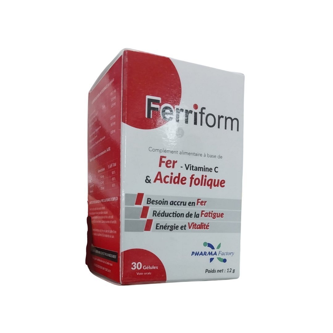 Ferriform-Fer-Acide-Folique-30gelules.jpg Ferriform Fer & Acide Folique 30 Gelules – Image 1