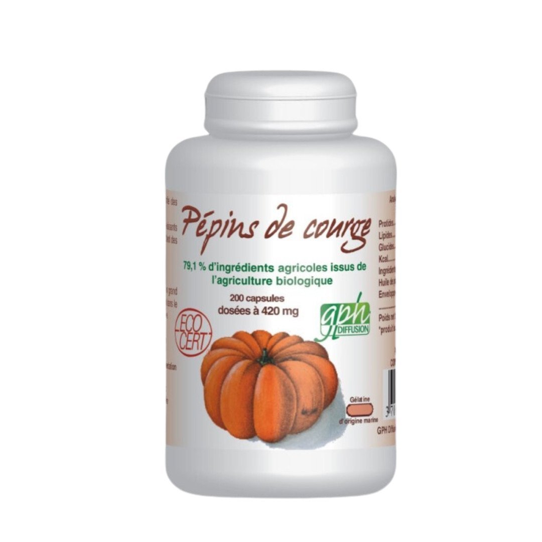 GPH-Pepins-de-courge-200-capsules.jpg GPH Pepins de Courge 200 Capsules – Image 1