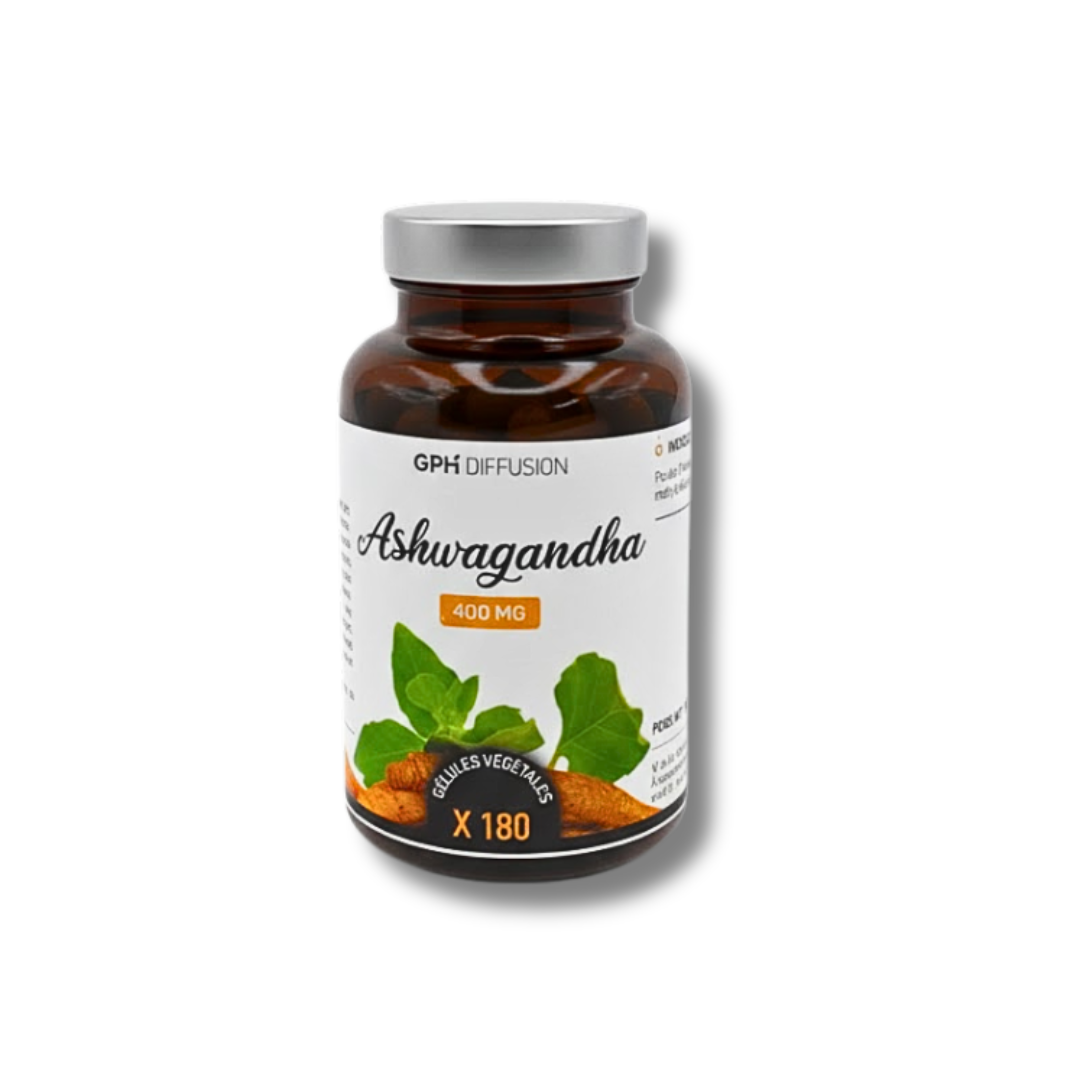 Gph-Ashuwagandha-180gelules.png GPH Diffusion Ashuwagandha 180 Gelules – Image 1