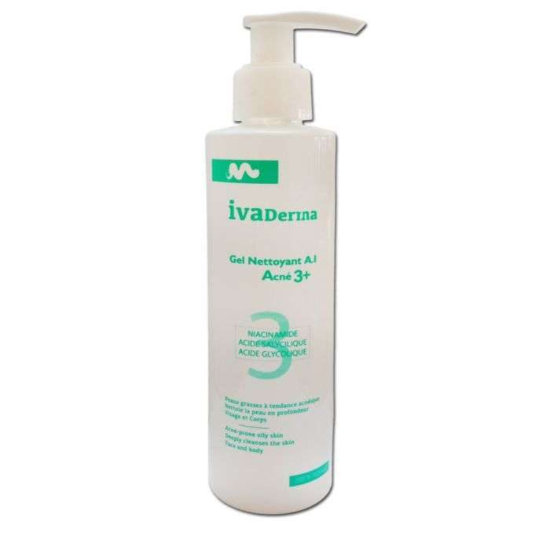 Ivaderma-Gel-Nettoyant-A.I-Acne-3-200ml.png Ivaderma Gel Nettoyant A.I Acne 3+ 200ml – Image 1