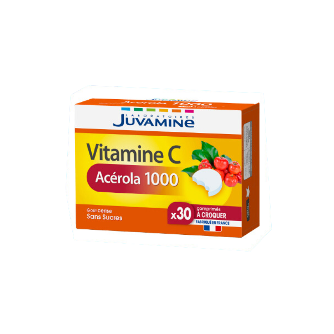 Juvamine-Vitamine-C-acerola-30-comprimes-1-1.png Juvamine Vitamine C Acerola 30 Comprimes – Image 1