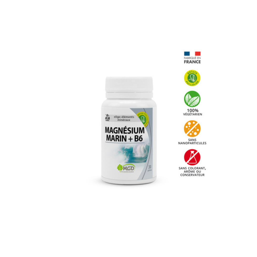 Mgd-Magnesium-marin-B6-30-Gelules-1.png Mgd Magnesium marin +B6 30 Gelules – Image 1