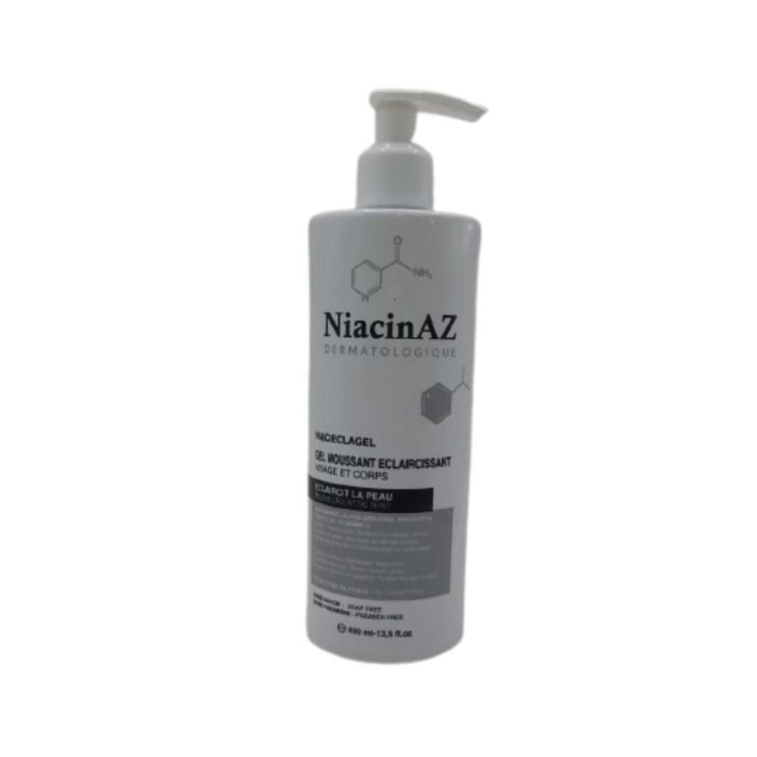 NiacinAZ-Niacieclagel-Gel-Moussant-Eclaircissant-400ml.png NiacinAZ Niacieclagel Gel Moussant Eclaircissant 400ml – Image 1