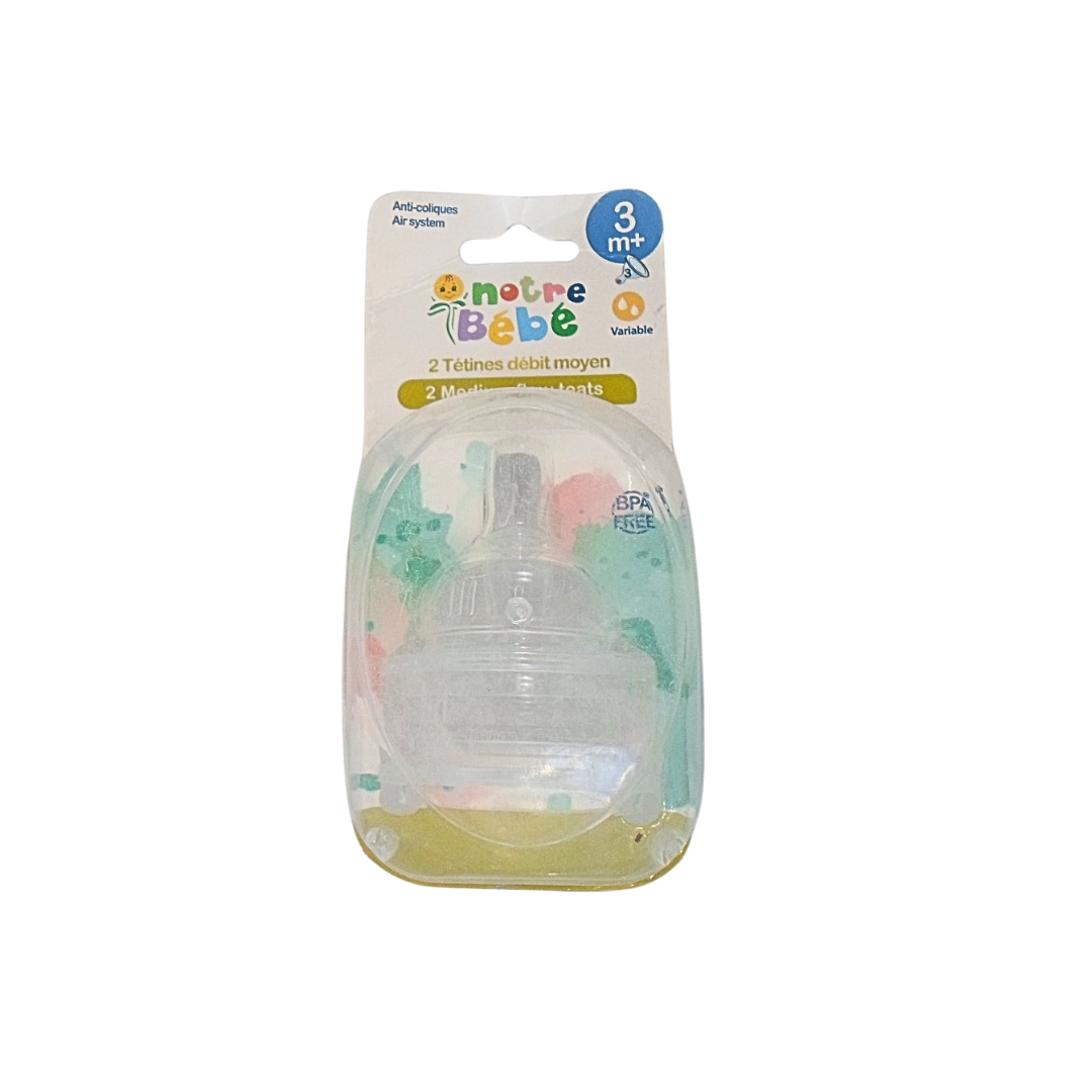 Notre-bebe-2-tetines-debit-3m-variable-1.png Notre Bebe 2 Tetines debit +3m Variable – Image 1