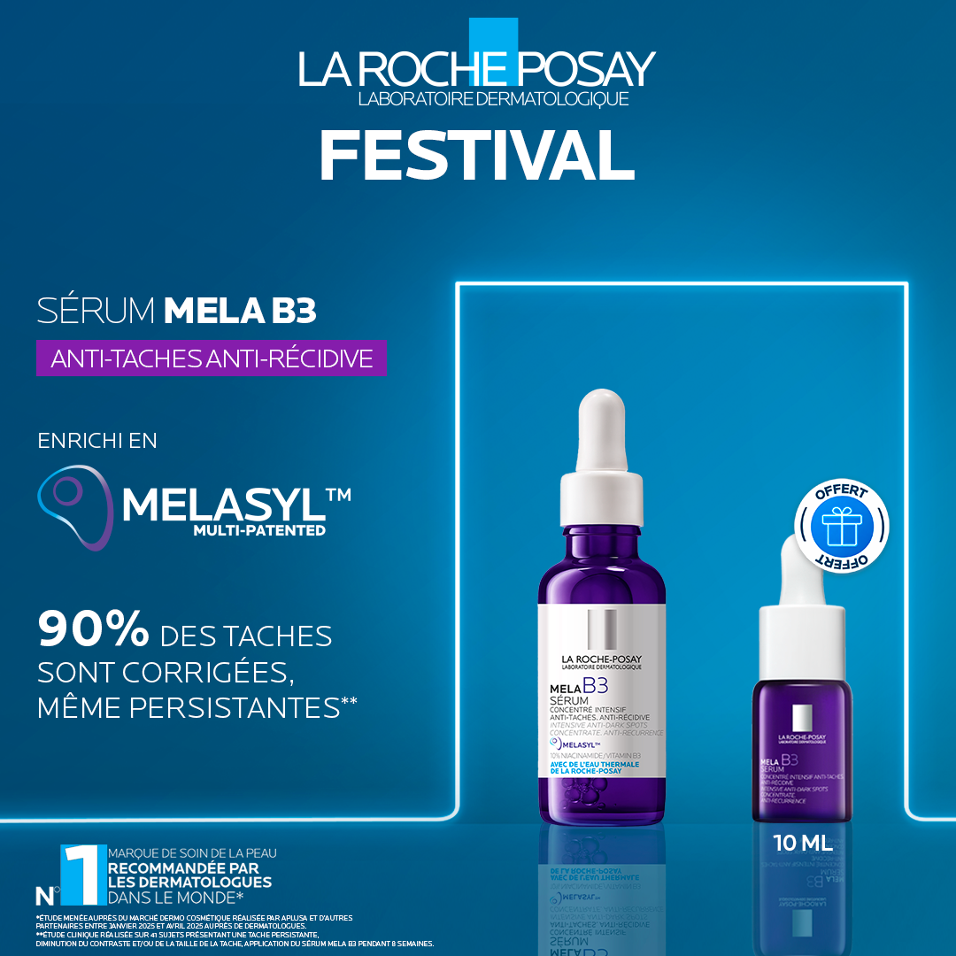 OFFRE-5.png LA ROCHE POSAY MELA B3 SÉRUM CONCENTRÉ INTENSIF ANTI-TACHES ANTI-RÉCIDIVE = MELA B3 SÉRUM 10 ML OFFERT – Image 1