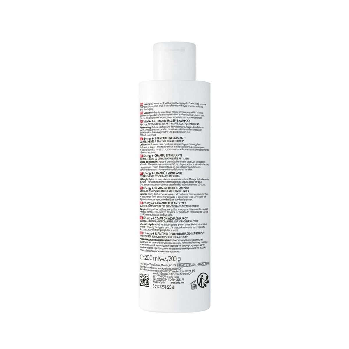 Vichy Dercos Technique ENERGY+ Shampooing Stimulant Anti-Chute | 200ml = 1 Shampooing miniature Offert – Image 2