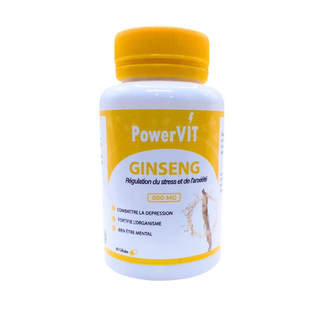 Powervit-Ginseng-500mg-60gelules.png PowerVIT Ginseng 500mg 60 Gelules – Image 1