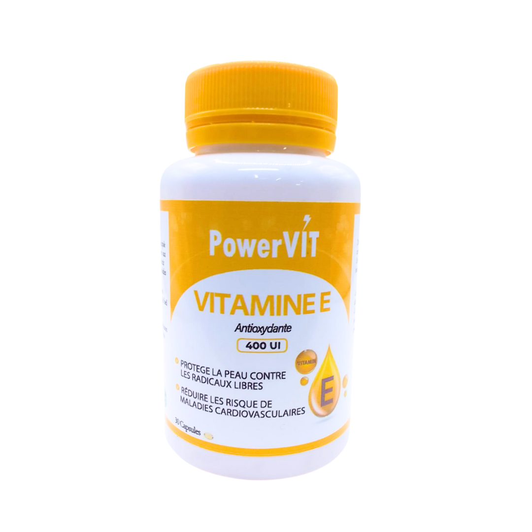 Powervit-Vitamine-E-400UI-30capsules.png PowerVit Vitamine E 400UI 30 Capsules – Image 1