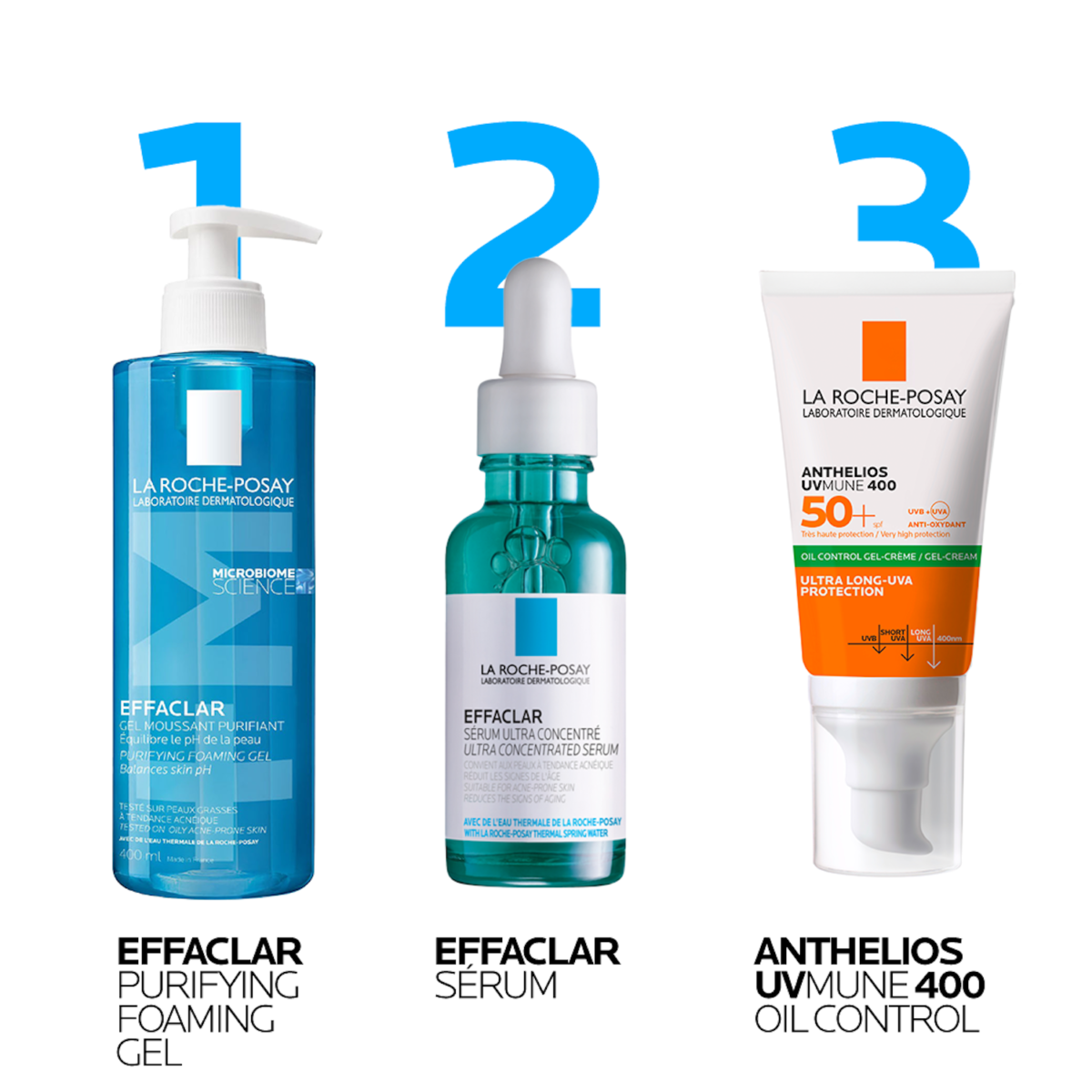 La Roche-Posay Effaclar Gel Moussant Peau Grasse Acnéique | 400ml = GEL MOUSSANT 50ML OFFERT – Image 9