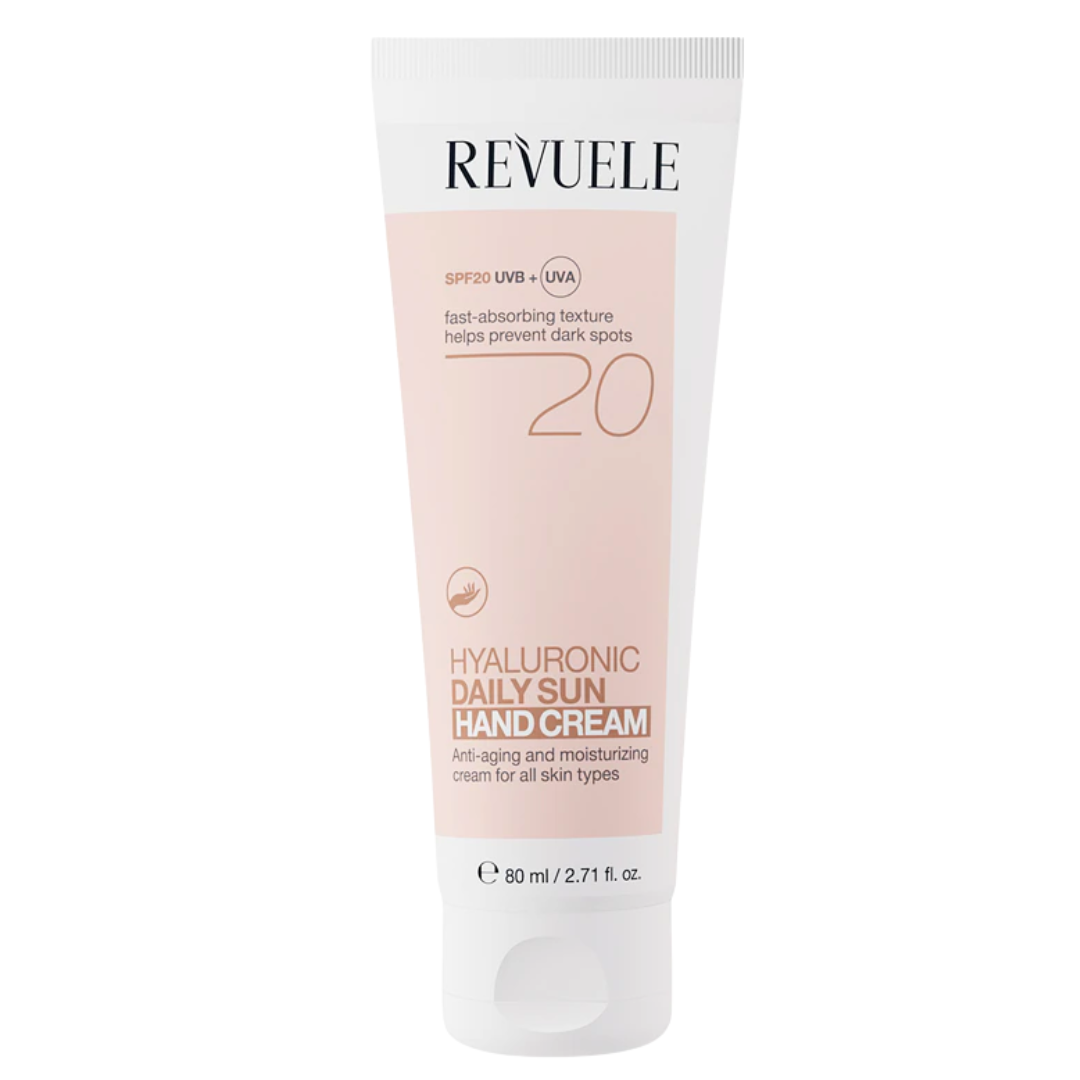 Revuele-Hyaluronic-Daily-Sun-Hand-Cream-Spf-20-80ml.png Revuele Hyaluronic Daily Sun Hand Cream Spf 20 80ml – Image 1