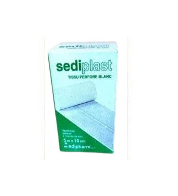 Sediplast-sparadrap-perfore-5m10cm-1-1.jpg Sediplast Sparadrap Perfore Blanc 5m*10cm – Image 1