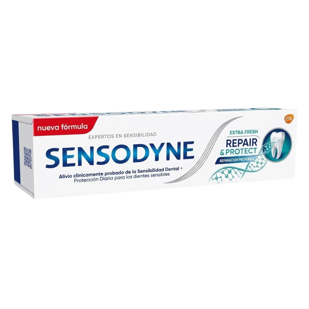 Sensodyne-Dent-Repare-Protege-Extra-Fresh-75ml.png Sensodyne Dentifrice Repare & Protege Extra Fresh 75ml – Image 1