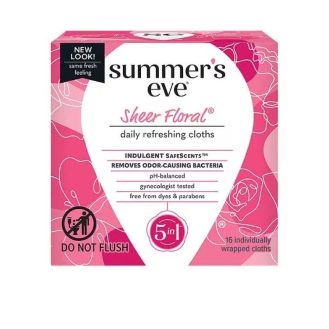 Summers-Eve-sheer-floral-cleansing-cloths-16-un-1.jpg Summer’s Eve Sheer Floral Cleansing Cloths 16 Unités – Image 1