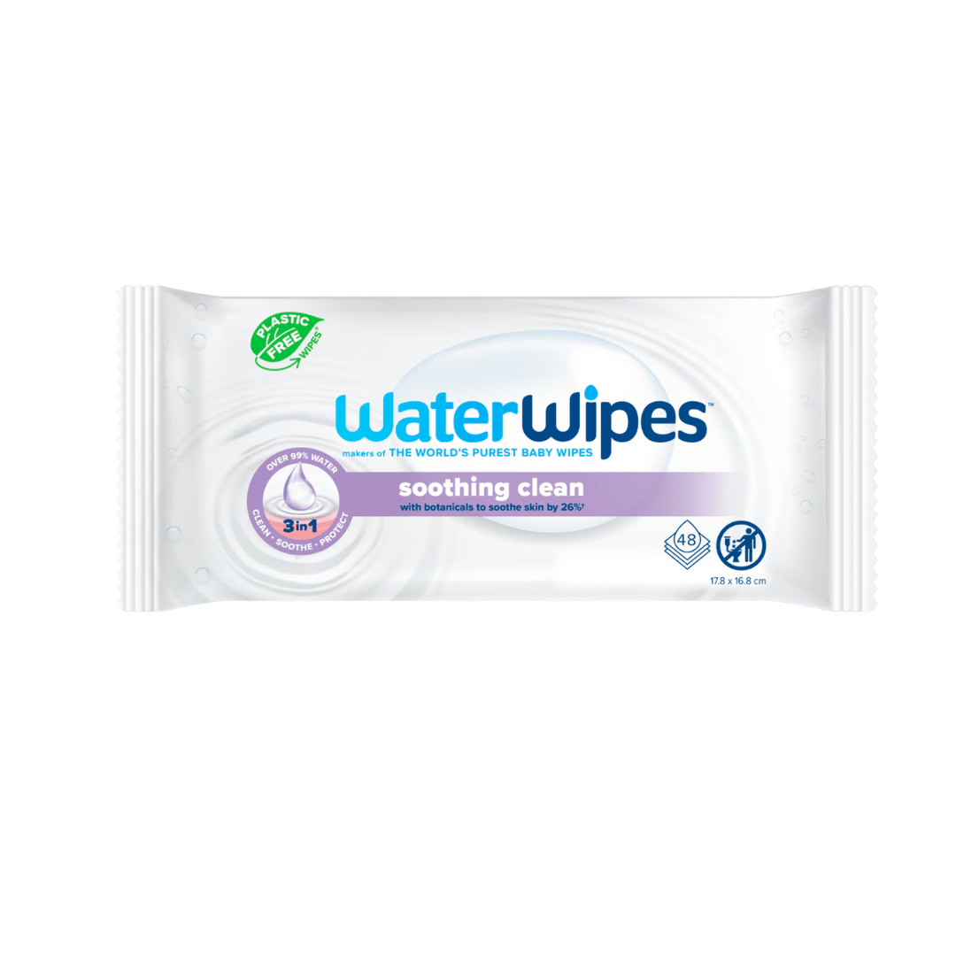 Water-Wipes-Lingettes-bebe-Apaisante-48-pcs-1.png WaterWipes Lingettes Soothing Clean with Botanicals 48 Pieces – Image 1