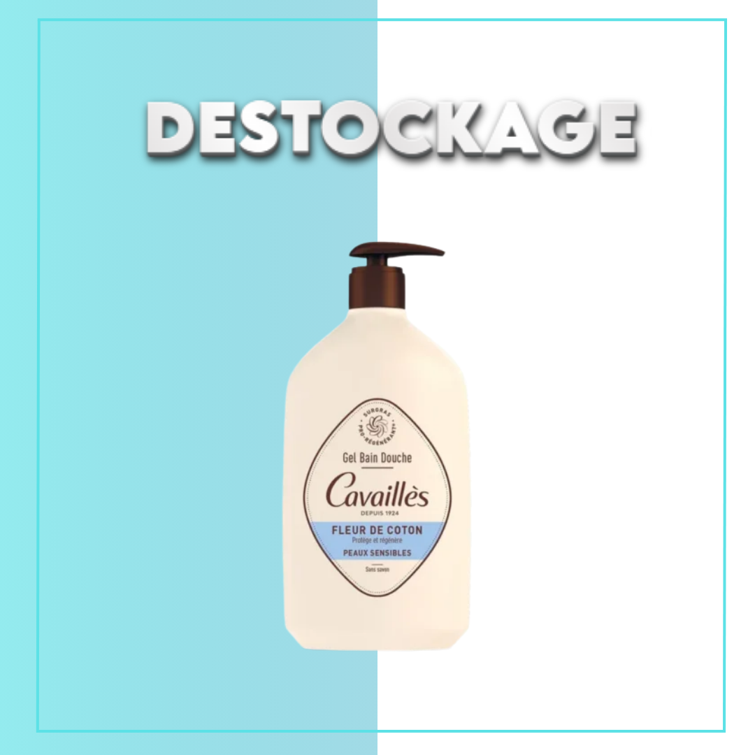 destockage-cabosse-4-1.png ROGE CAVAILLES GEL BAIN DOUCHE SURGRAS ACTIF FLEUR DE COTON 1L DESTOCKAGE – Image 1