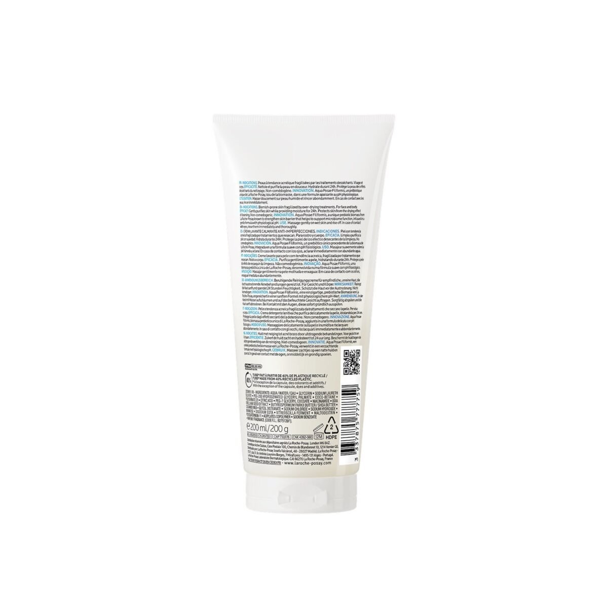 La-Roche-Posay EFFACLAR H ISO-BIOME Crème Nettoyante | Peau sèche à tendance acnéique | 200ml – Image 3