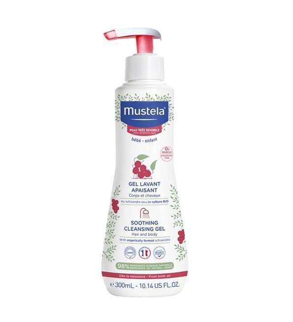 mustela-gel-lavant-300ml.jpg Mustela Gel Lavant Apaisant Corps Et Cheveux Peaux Tres Sensibles 300ml – Image 1