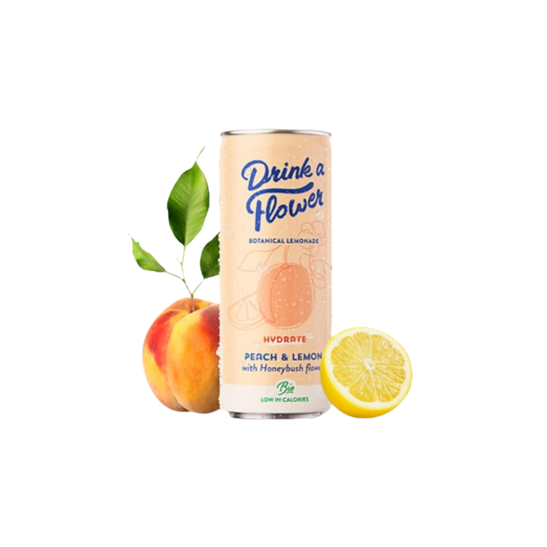 testes-10.png DRINK A FLOWER BOTANICAL LEMONADE HYDRATE PEACH AND LEMON 25 CL – Image 1