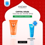 Vichy Capital soleil creme Anti Brillance Teinté + Apres Soleil 100ml Pack