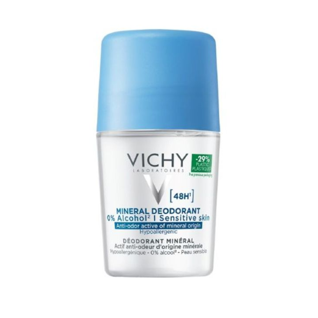 vichy-Mineral-48H.png Vichy Dermo-Tolérance Déodorant Minéral 48H Bille Sans Sels d’Aluminium Peau Sensible et Réactive | 50ml – Image 1